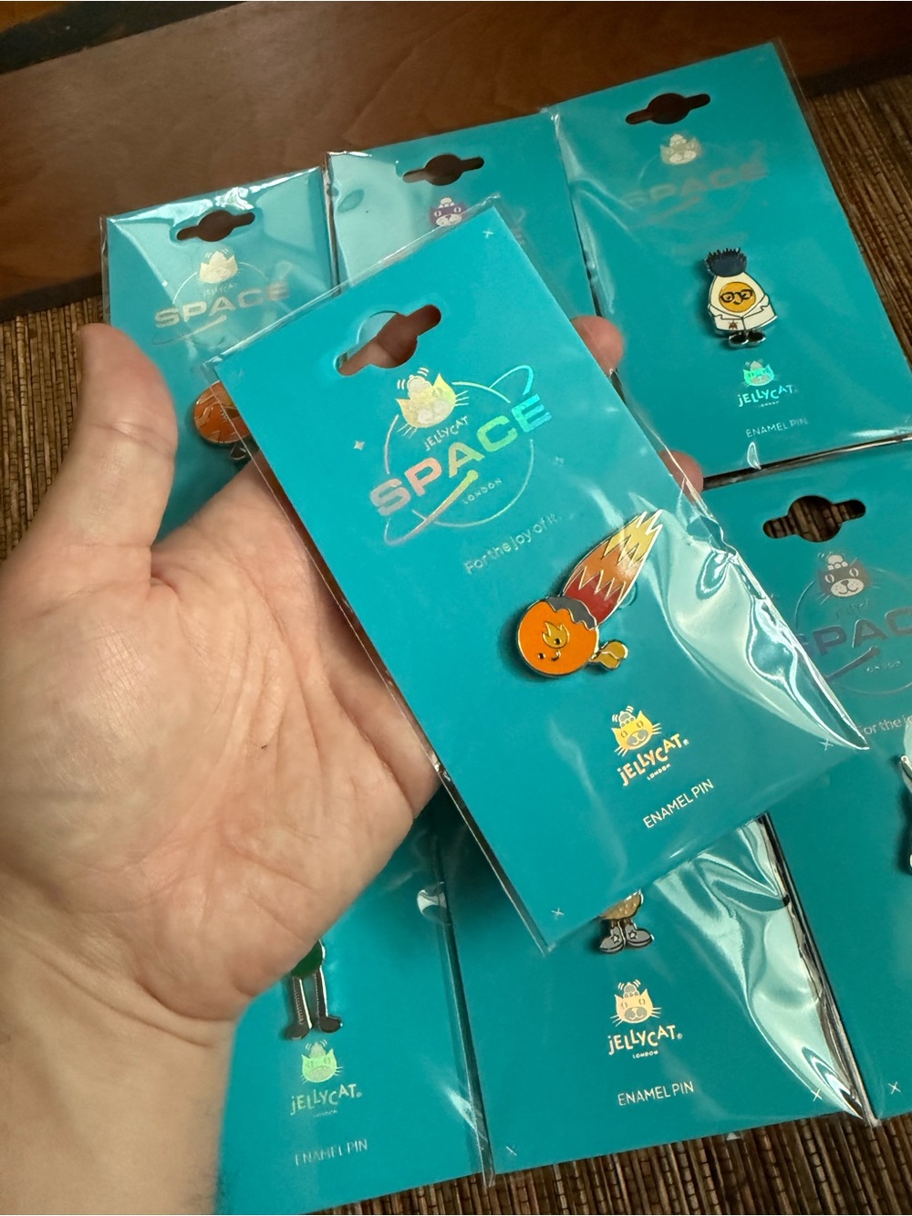 Jellycat Space Pin Lot 7 Badges Brooches Korean Exclusive Bunny Peanut Egg - Picture 4 of 8